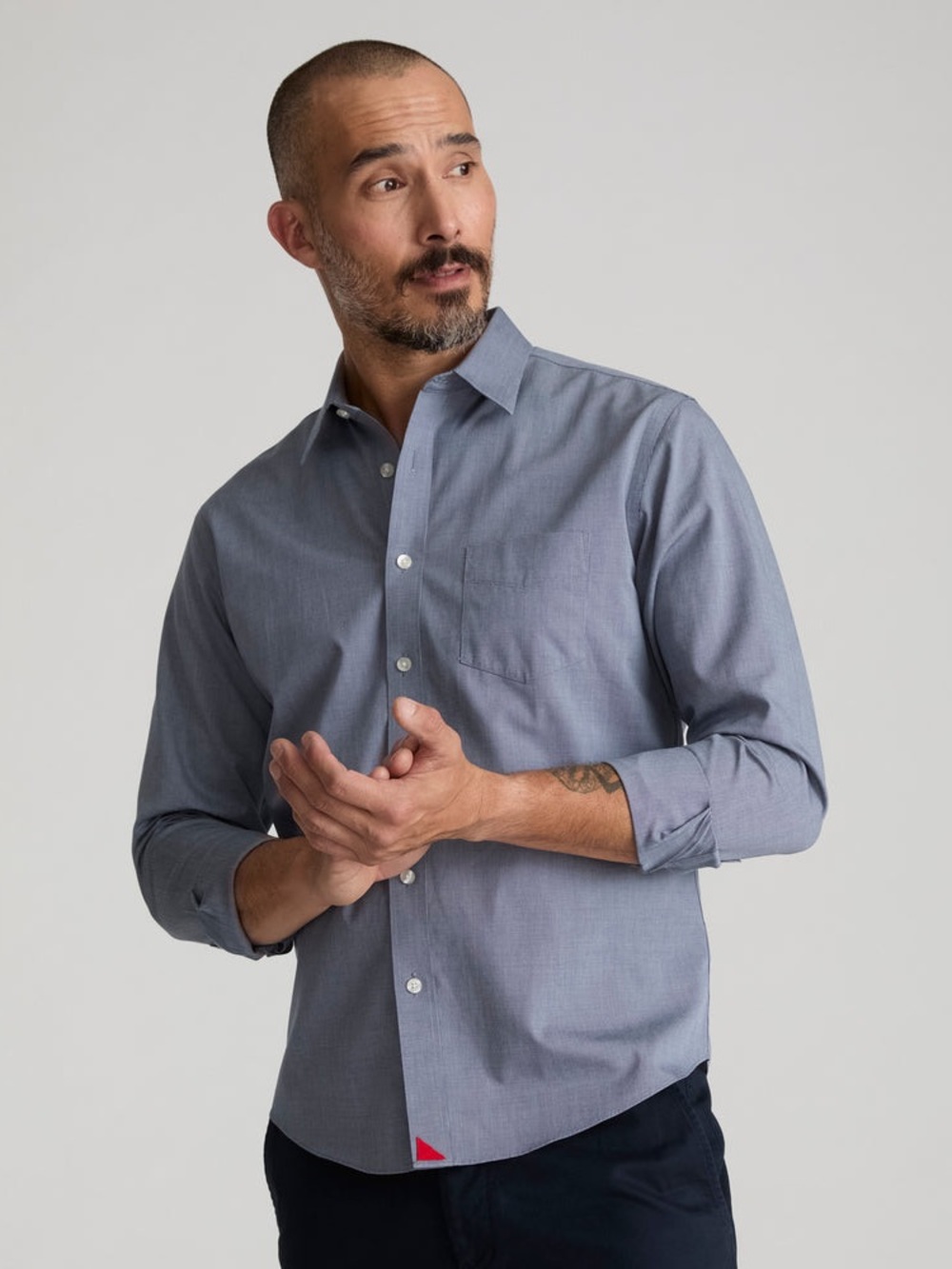 NWT UNTUCKit Pio Cesare Wrinkle-Free Button Down Shirt “Navy” Blue Size XL